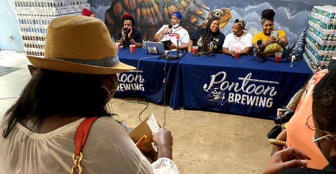 Brewing Conversation Project panel at Pontoon Brewing