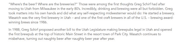 Wasatch Brewing history