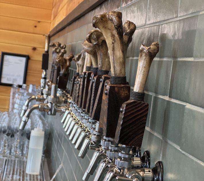 Tap handles at Structures Brewing in Bellingham, Washington