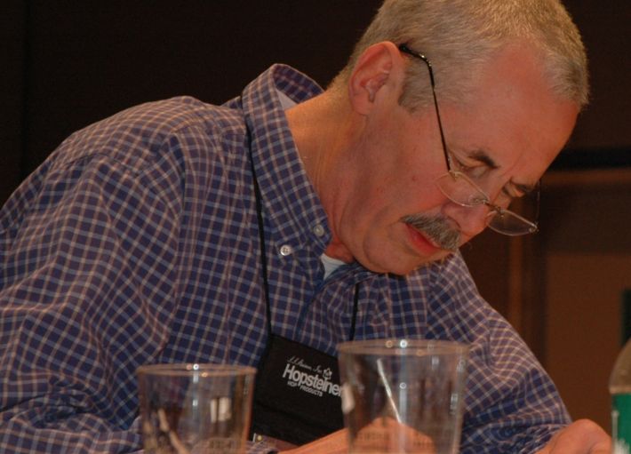 Sean Franklin, Roosters Brewing, during simulated World Beer Cup judging session in 2006