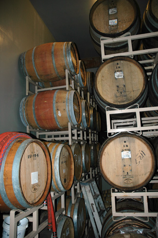 Barrel room, Russian River brewpub, Santa Rosa